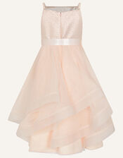 Seville Jacquard Top Ruffle Dress, Pink (PINK), large