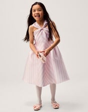 Marney Stripe Duchess Party Dress, Pink (PINK), large
