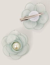 2-Pack Flower Girl Hair Clips, Green (SAGE), large