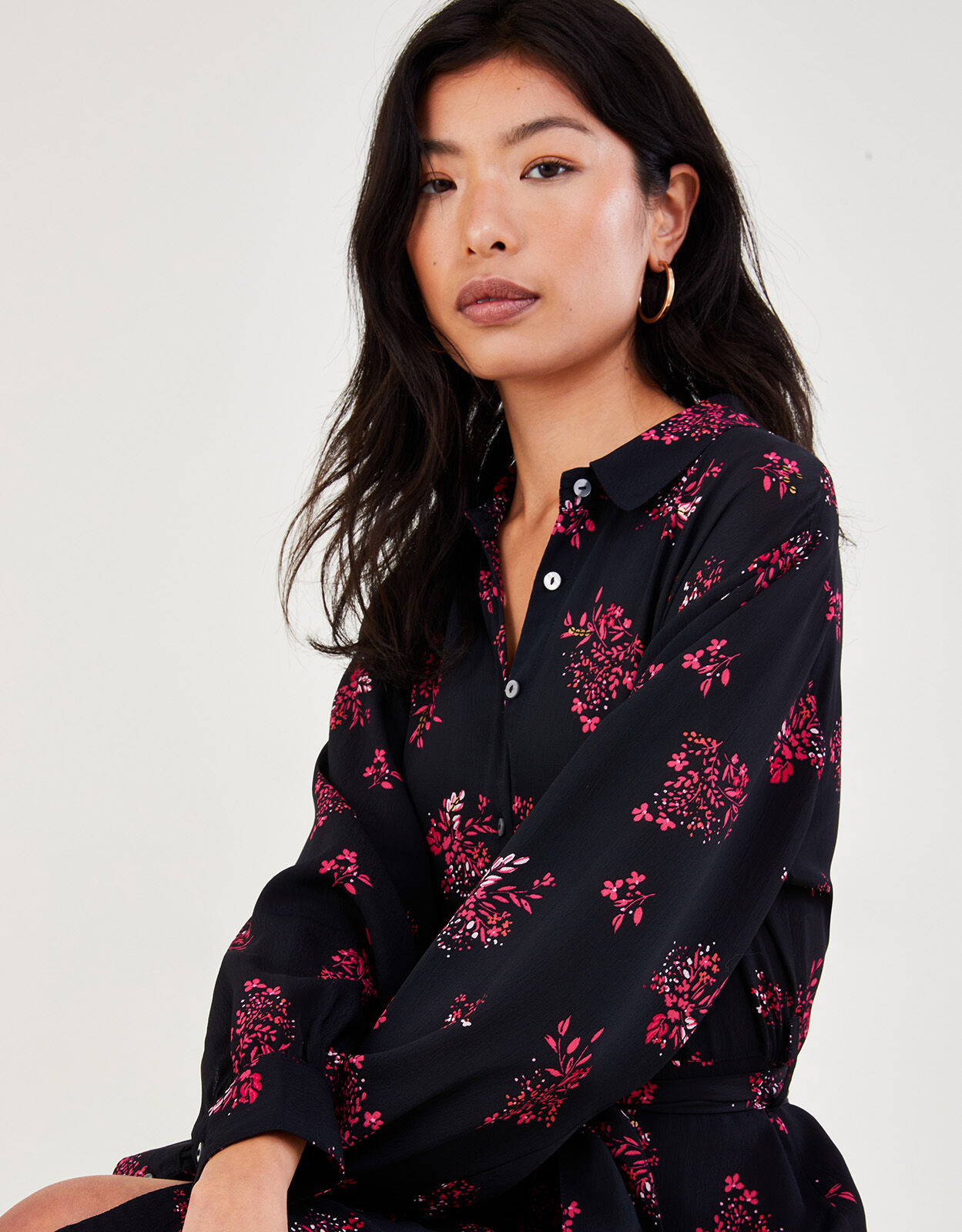 Monsoon black shop floral dress