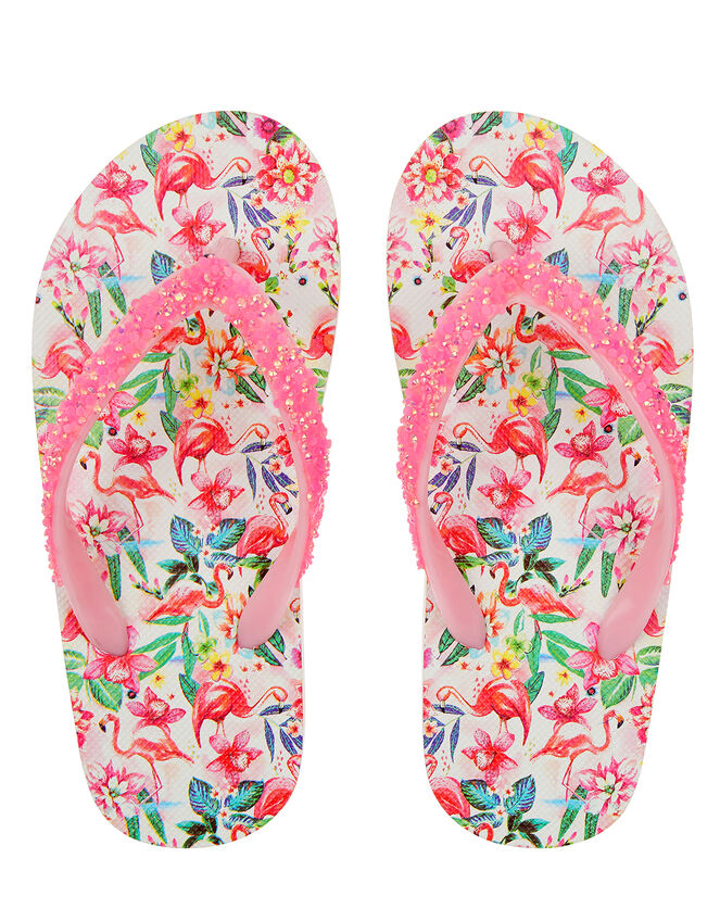 Floella Flamingo Flip Flops, Pink (PINK), large