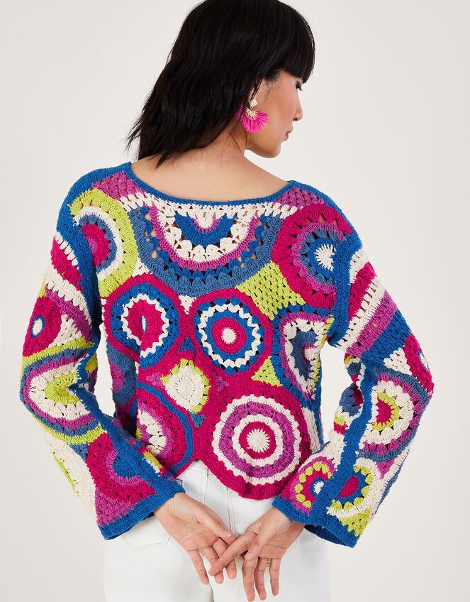 Abstract Crochet Jumper, Pink (PINK), large
