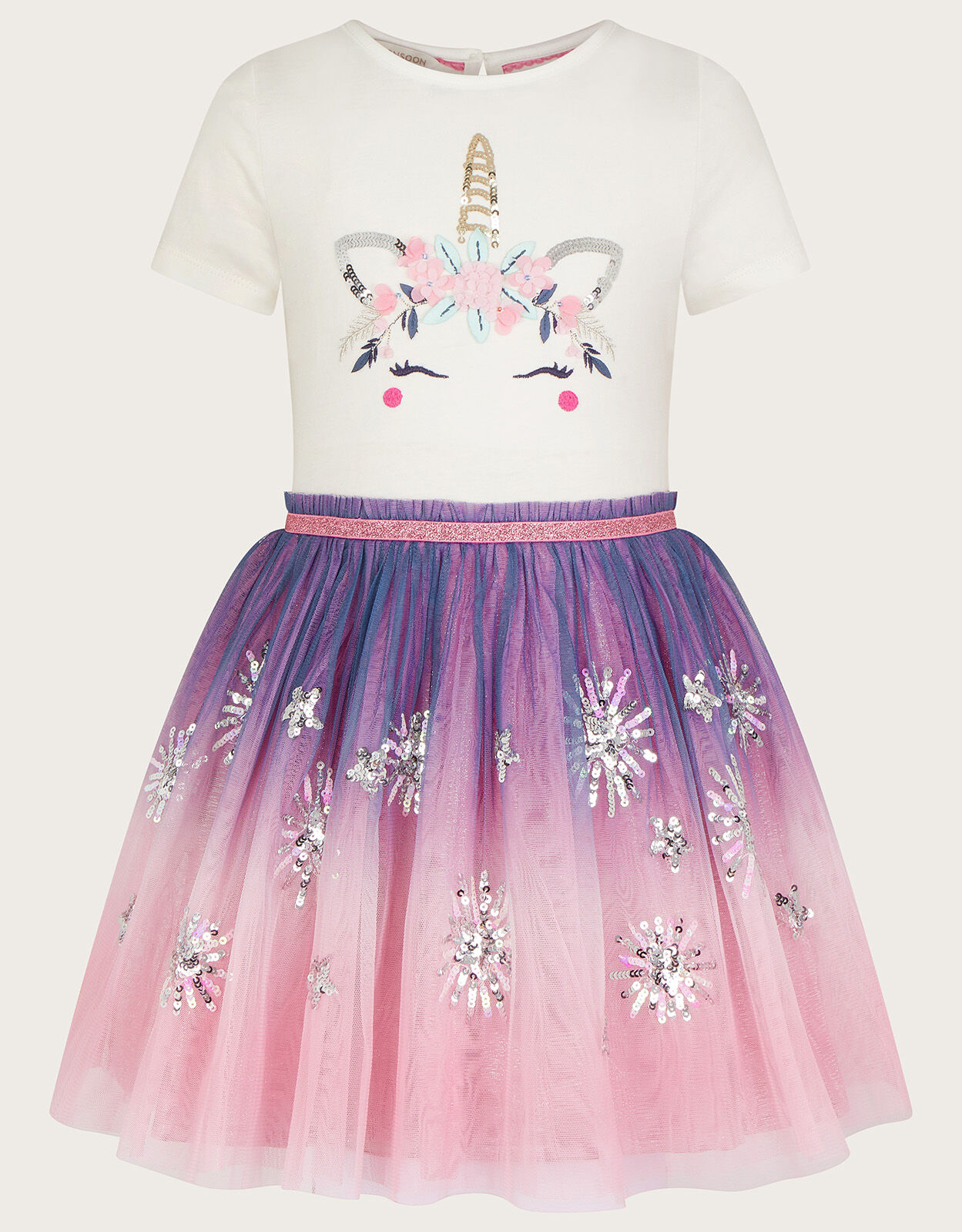 Unicorn Ombre Disco Dress Ivory
