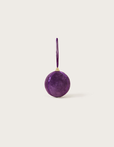 Plain Velvet Bauble Decoration Purple, Purple (PURPLE), large
