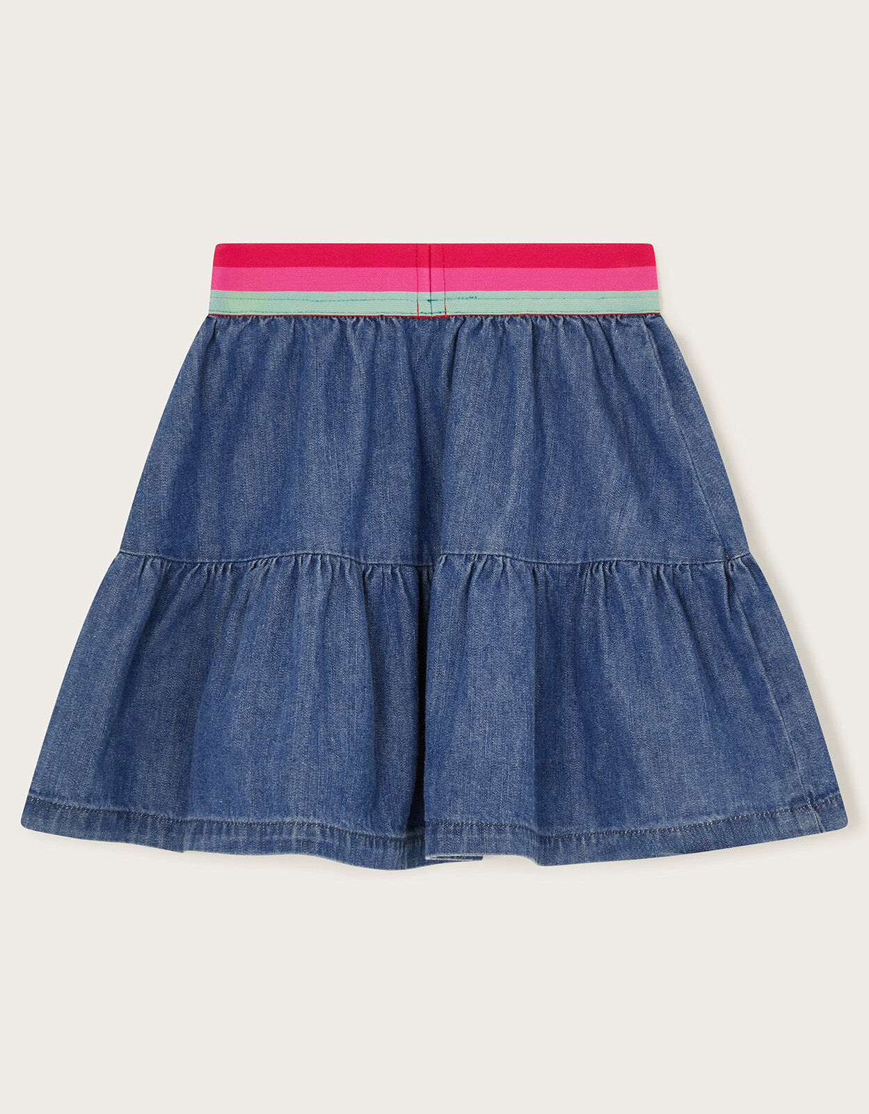 Blue jean ruffle hotsell skirt