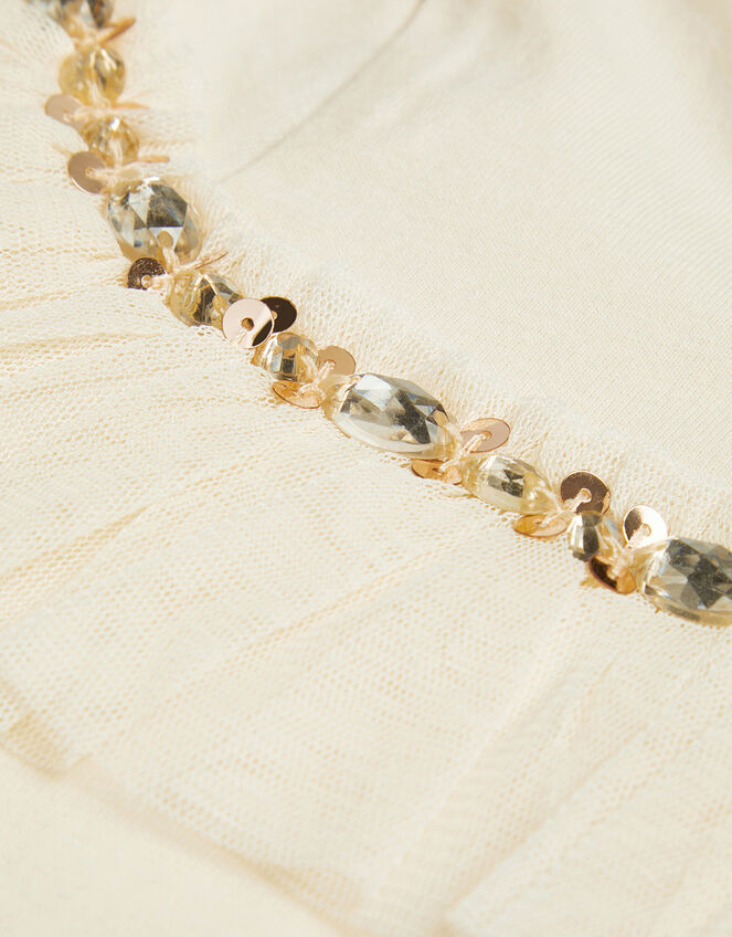 Sequin Frill T-Shirt, Ivory (IVORY), large