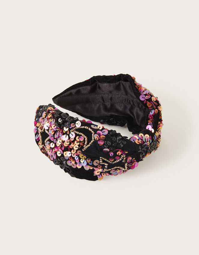 Embellished Star Knot Headband, , large