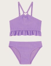 Frilly Seersucker Bikini Set, Purple (LILAC), large