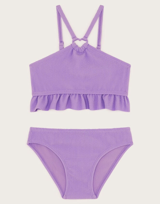 Frilly Seersucker Bikini Set, Purple (LILAC), large