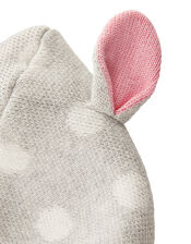 Newborn Baby Bunny Spot Cardigan, Grey (GREY), large
