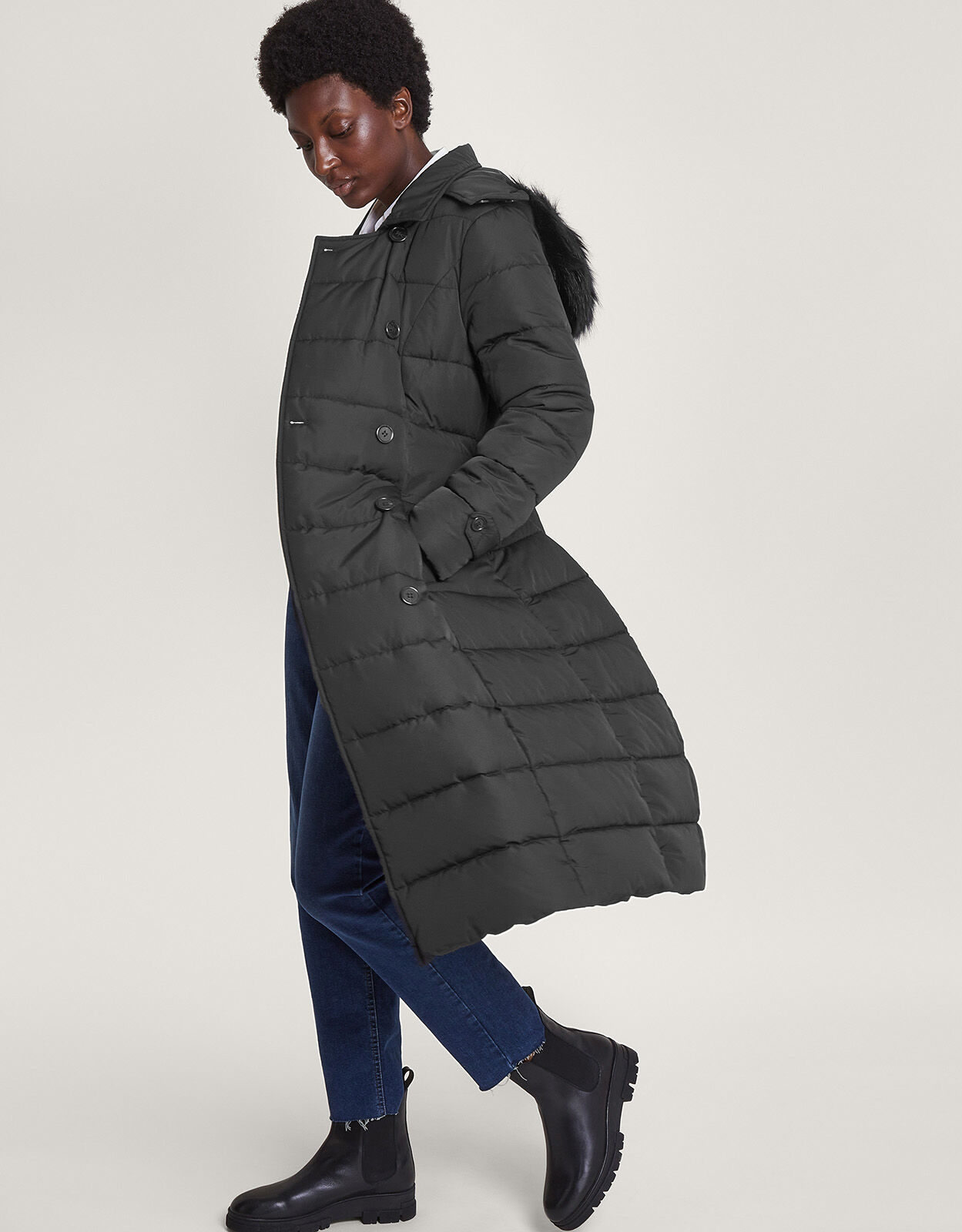 Monsoon laurel belted deals shawl padded coat