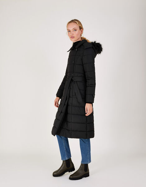 Roxy Padded Belted Coat with Recycled Polyester Black, Black (BLACK), large