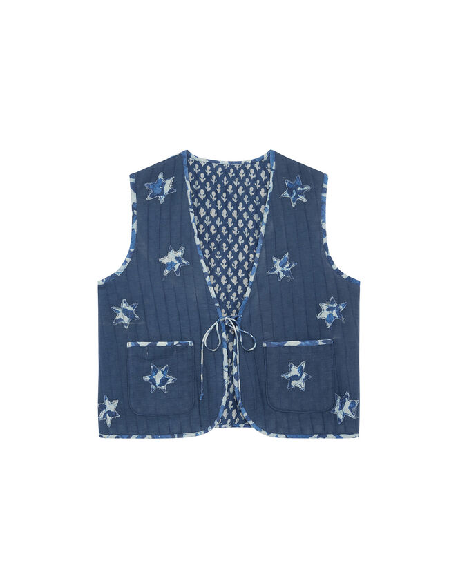 Maison Hotel Reversible Quilted Waistcoat, Blue (BLUE), large