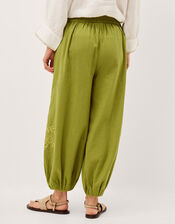 Effie Embroidered Balloon Trousers, Green (GREEN), large
