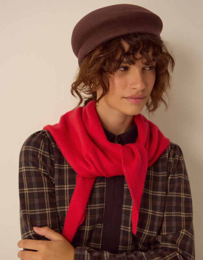 Fae Knitted Triangle Scarf, Red (RED), large