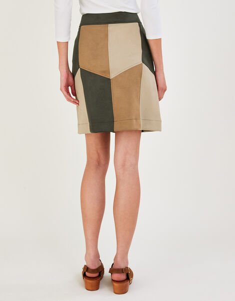 Suedette Patch Short Skirt Brown, Brown (BROWN), large