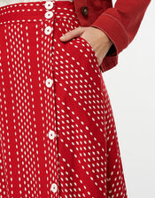 Itria Printed Midi Skirt, Red (RED), large