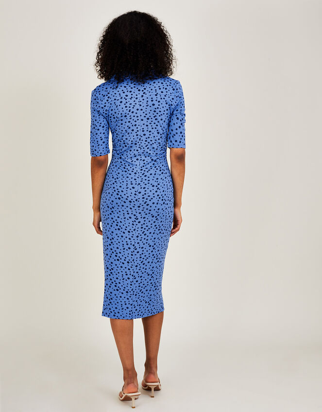 Button Through Jersey Shirt Dress, Blue (BLUE), large