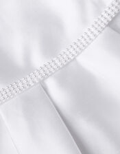 Henriette Pearl Belt Duchess Dress, Ivory (IVORY), large