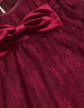 Eilidh Lace Velvet Party Dress, Red (RED), large