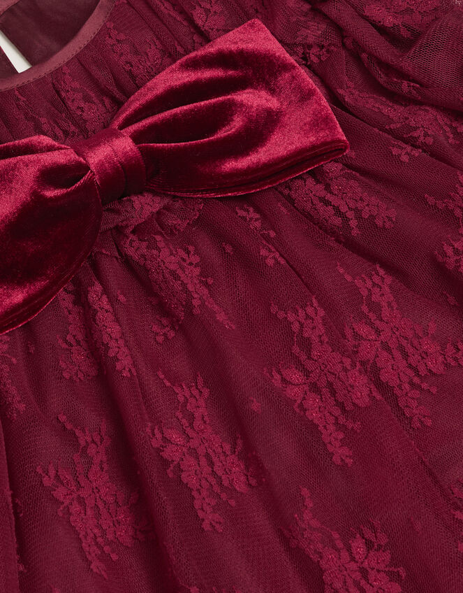 Eilidh Lace Velvet Party Dress, Red (RED), large