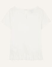 Broderie Frill Top, Ivory (IVORY), large