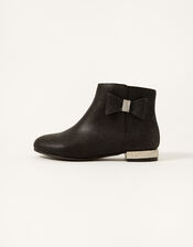 Diamante Heel Shimmer Boots, Black (BLACK), large