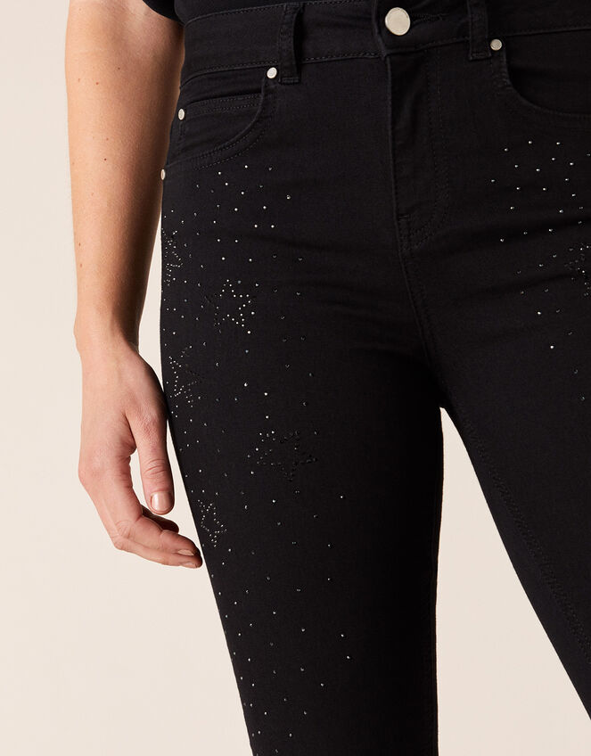 Nadine Star Sparkle Leg Jeans, Black (BLACK), large