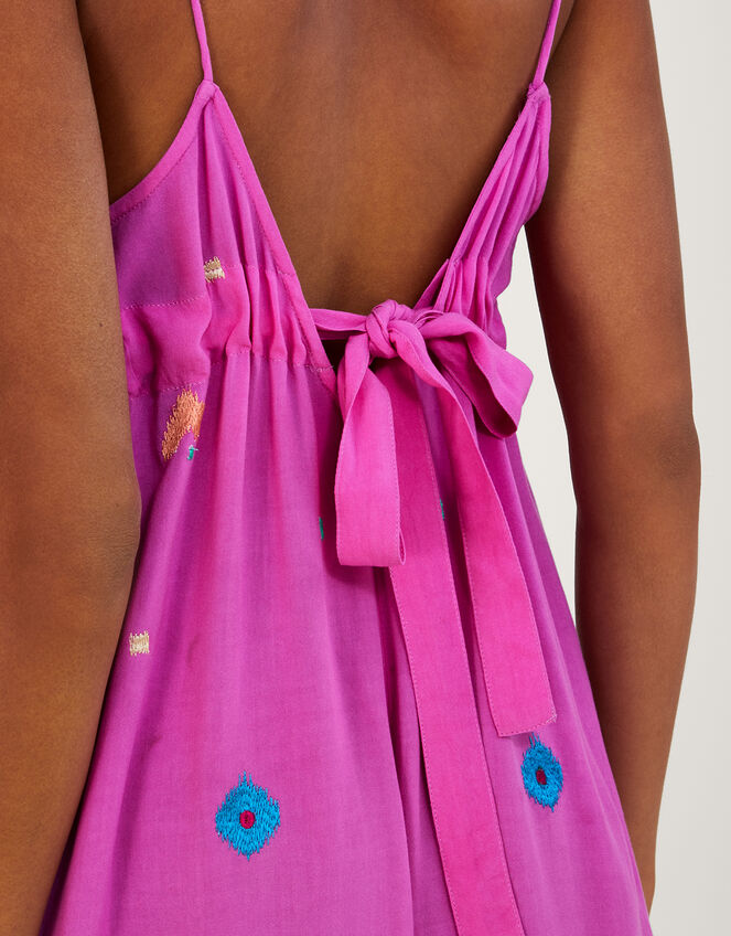 Abstract Geometric Embroidered Jumpsuit in LENZING™ ECOVERO™, Purple (PURPLE), large