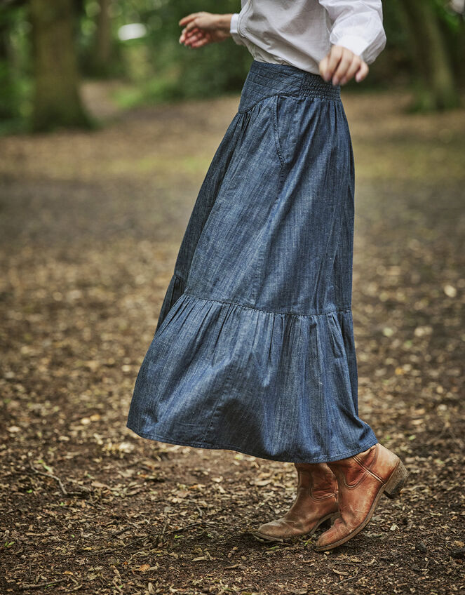 Dilli Grey Dakota Denim Skirt, Blue (NAVY), large