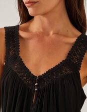 Rachel Sleeveless Culotte Jumpsuit, Black (BLACK), large