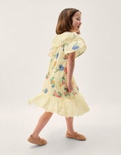 Sasha Floral Broderie Dress, Yellow (YELLOW), large