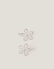 2-Pack Diamant&eacute; Flower Hair Clips, , large
