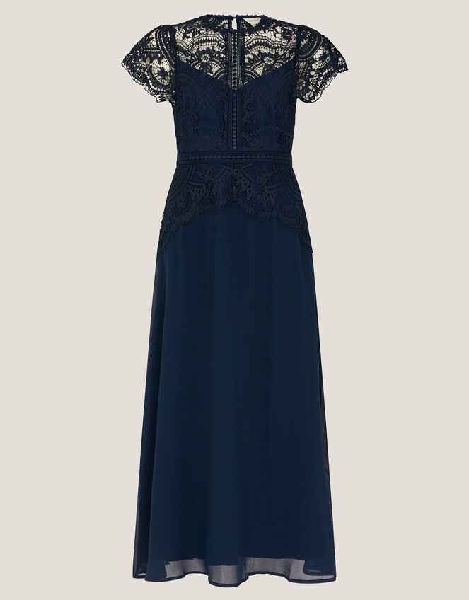 Monica Lace Midi Bridesmaid Dress, Blue (NAVY), large