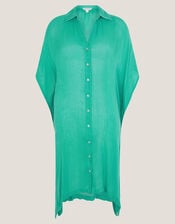 Anaka Beach Cover Up Shirt, Blue (TURQUOISE), large