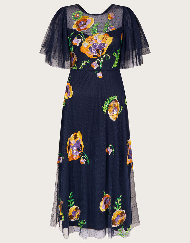 Claudia Embellished Midi Dress, Blue (NAVY), large