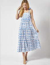 DEEBA Willa Print Tiered Dress, White (WHITE), large