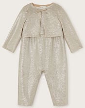 Baby Imogen Shimmer Romper and Jacket Set, Silver (SILVER), large