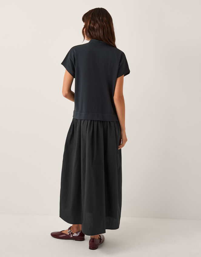 Felly Cap Sleeve Mix Maxi Dress, Blue (NAVY), large