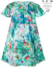 Juniper Colourful Unicorn Dress in Recycled Polyester, Green (GREEN), large