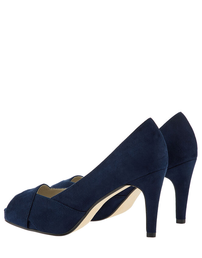 Carrie Peep Toe Heels, Blue (NAVY), large