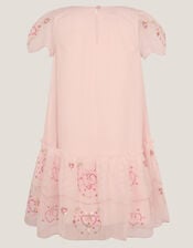 Heart Embellished Mesh Party Dress, Pink (PINK), large