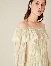 Plain Off-Shoulder Top, Cream (CREAM), large