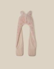 3-In-1 Fluffy Bunny Hat Scarf, Pink (PINK), large