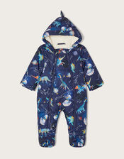 Space Dinosaur Padded Pramsuit with Recycled Polyester, Blue (NAVY), large