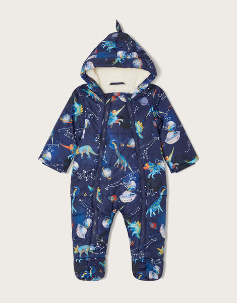 Space Dinosaur Padded Pramsuit with Recycled Polyester Blue, Blue (NAVY), large