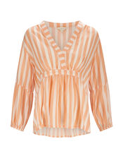 East Maeve V-Neck Stripe Blouse, Orange (PEACH), large