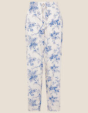 Bird Floral Pyjama Bottoms , Ivory (IVORY), large