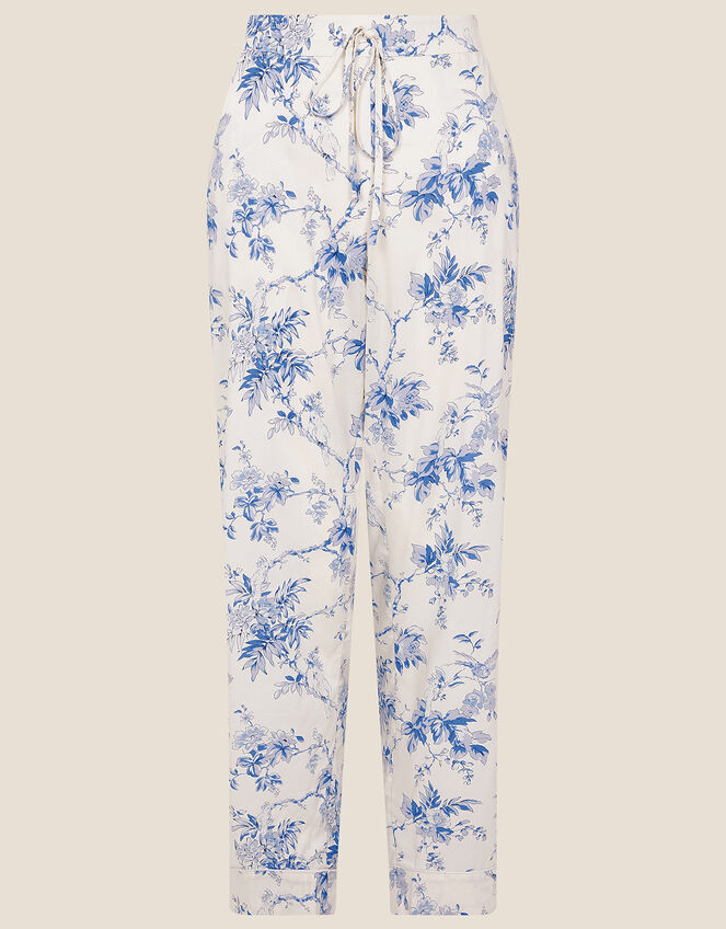 Bird Floral Pyjama Bottoms , Ivory (IVORY), large