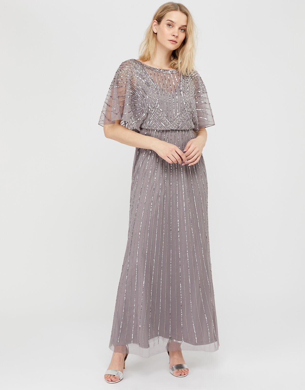 Tatiana Embellished Maxi Dress Grey